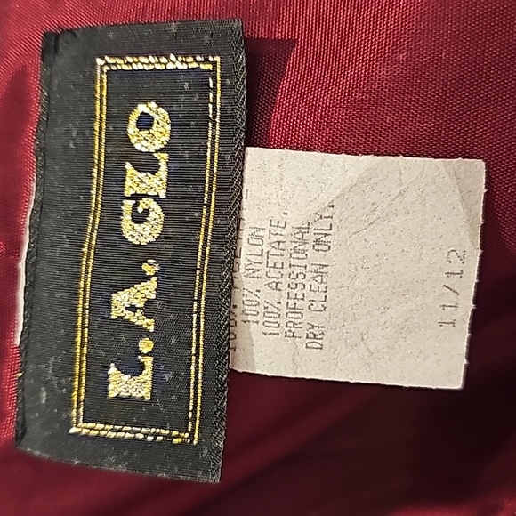 L A Glo Vintage Halter Maroon Dress - Picture 8 of 9